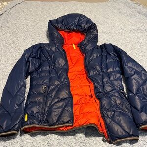 Lole Navy and Orange Puffer Jacket
